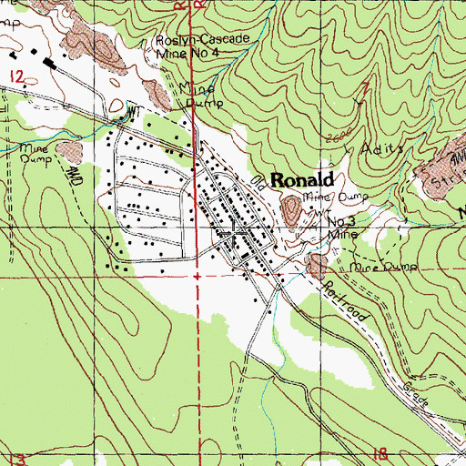 Topographic Map of Ronald, WA