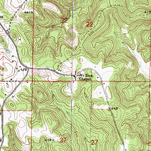 Topographic Map of Zion Chapel African Methodist Episcopal Zion Church, AL