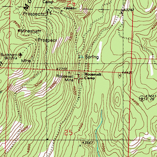 Topographic Map of Roosevelt Camp, WA