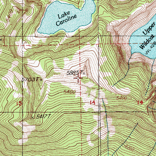 Topographic Map of Mount Roosevelt, WA