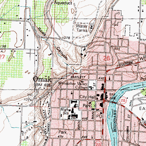 Topographic Map of Ross Canyon, WA