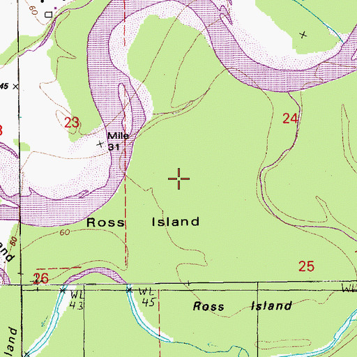 Topographic Map of Ross Island, WA
