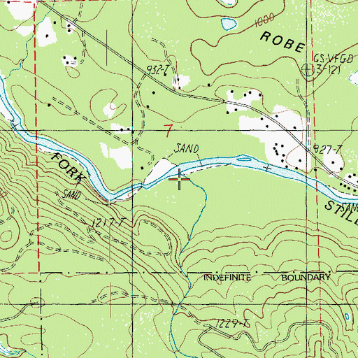 Topographic Map of Rotary Creek, WA