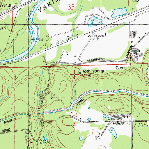 Topographic Map of Rothlisberger Mine, WA