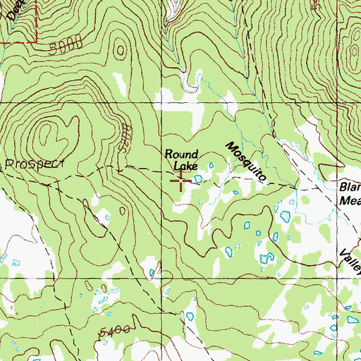 Topographic Map of Round Lake, WA