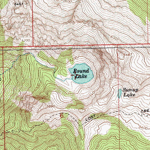 Topographic Map of Round Lake, WA