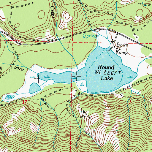 Topographic Map of Round Lake, WA