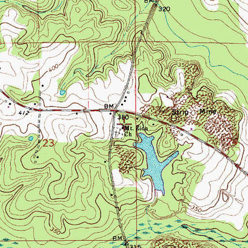 Topographic Map of Mount Zion Primitive Baptist Church, AL