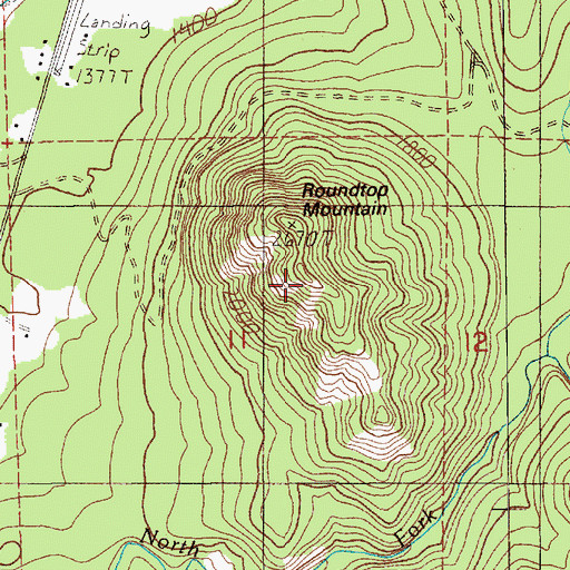 Topographic Map of Roundtop Mountain, WA