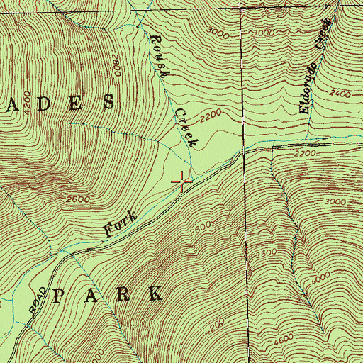 Topographic Map of Roush Creek, WA