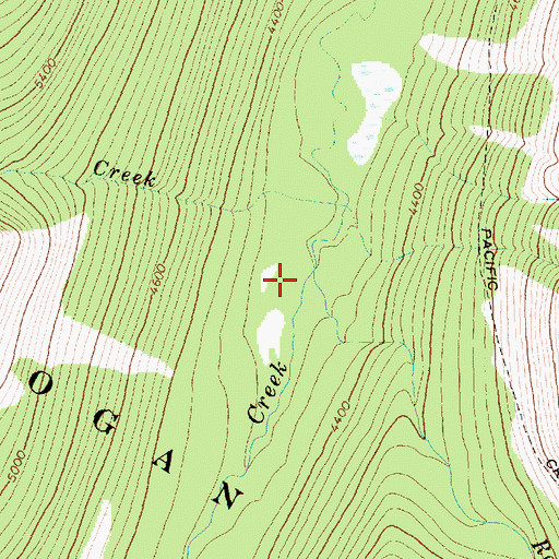 Topographic Map of Route Creek, WA