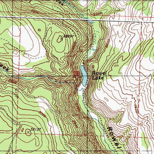 Topographic Map of Rowel Lake, WA
