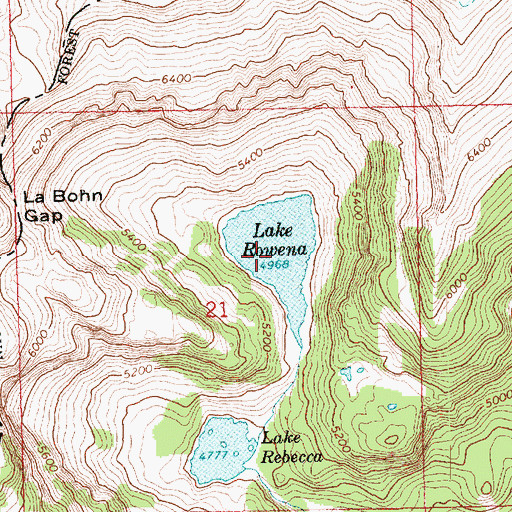 Topographic Map of Lake Rowena, WA