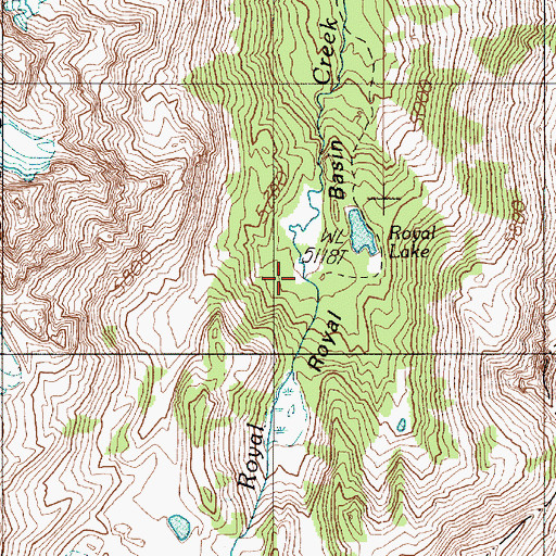 Topographic Map of Royal Basin, WA