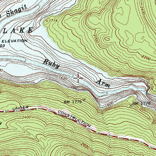 Topographic Map of Ruby Arm, WA