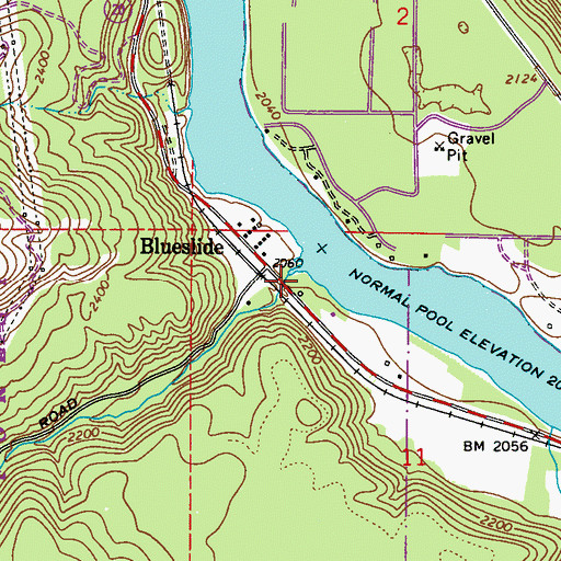 Topographic Map of Ruby Creek, WA