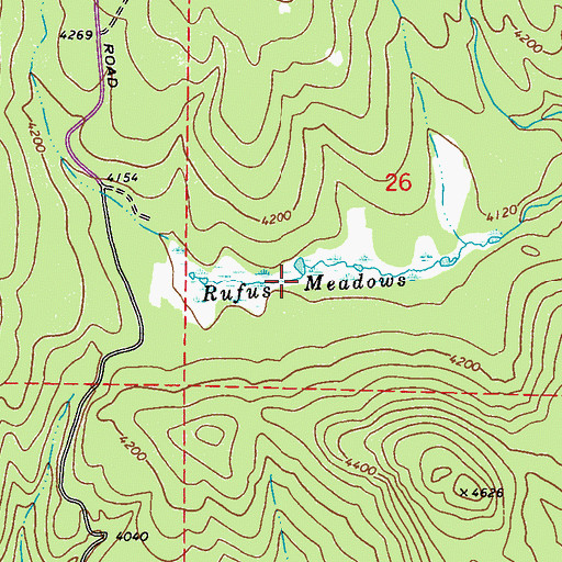 Topographic Map of Rufus Meadows, WA