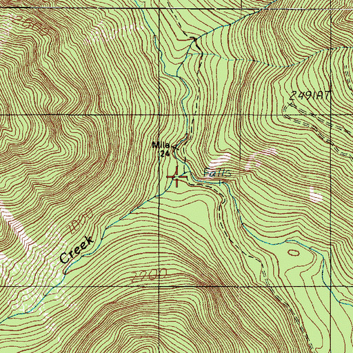 Topographic Map of Rule Creek, WA