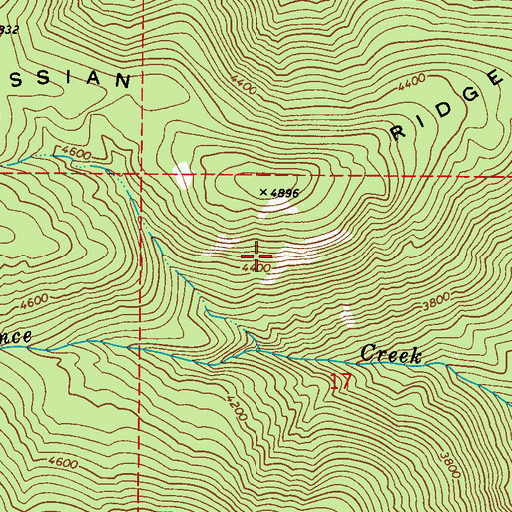 Topographic Map of Russian Ridge, WA