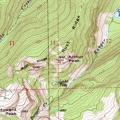 Topographic Map of Rust Ridge, WA