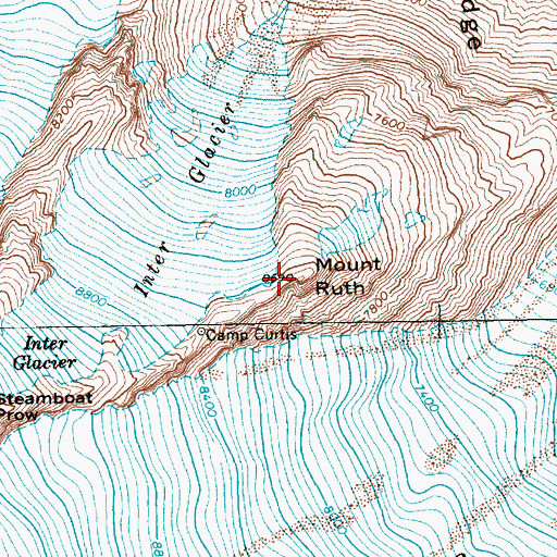 Topographic Map of Mount Ruth, WA