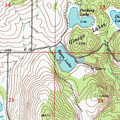 Topographic Map of Ryan Lake, WA
