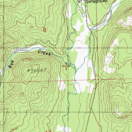 Topographic Map of Rye Creek, WA