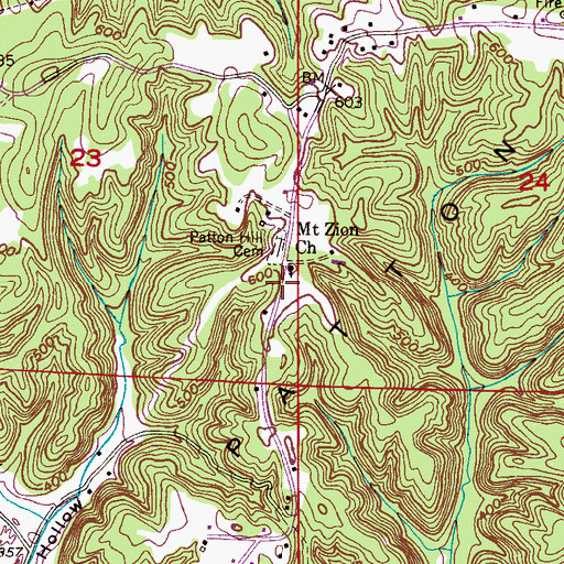 Topographic Map of Patton Baptist Church, AL
