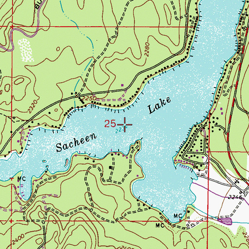 Topographic Map of Sacheen Lake, WA