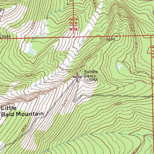 Topographic Map of Saddle Camp, WA