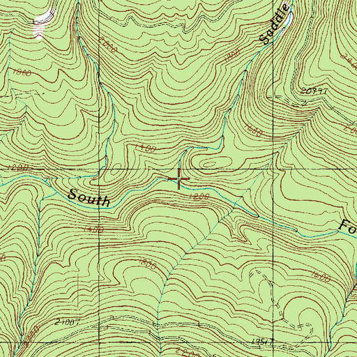 Topographic Map of Saddle Creek, WA
