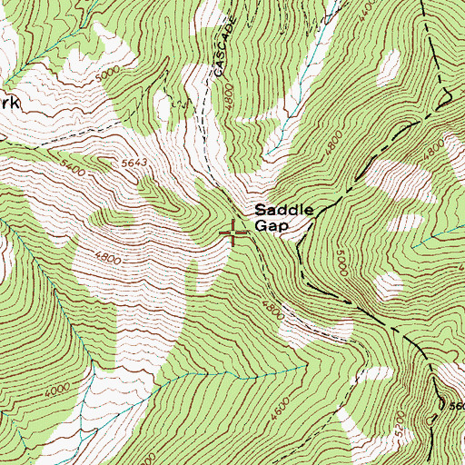 Topographic Map of Saddle Gap, WA