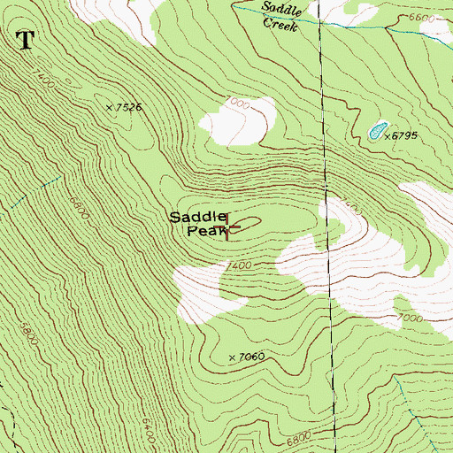 Topographic Map of Saddle Peak, WA