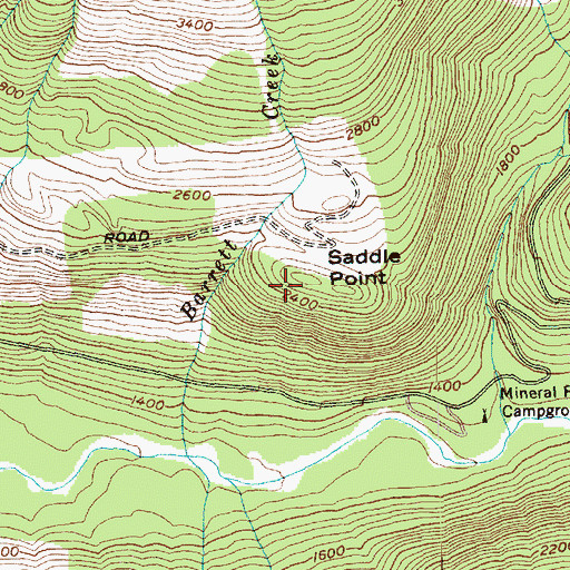 Topographic Map of Saddle Point, WA