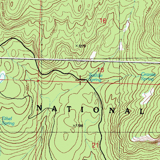 Topographic Map of Saddle Spring, WA