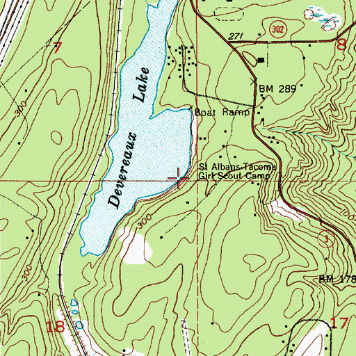 Topographic Map of Saint Albans-Tacoma Girl Scout Camp, WA