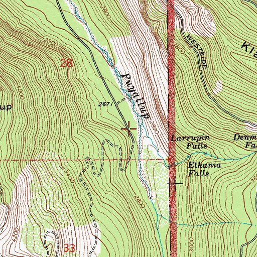 Topographic Map of Saint Andrews Creek, WA