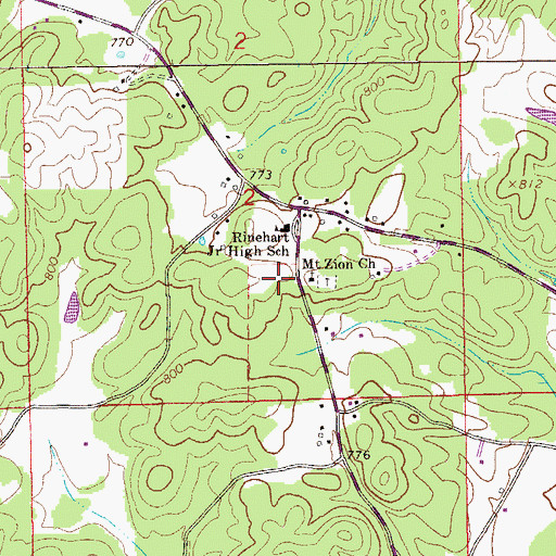 Topographic Map of Mount Zion Wesleyan Methodist Church, AL