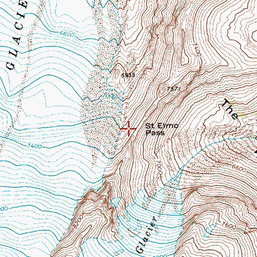 Topographic Map of Saint Elmo Pass, WA