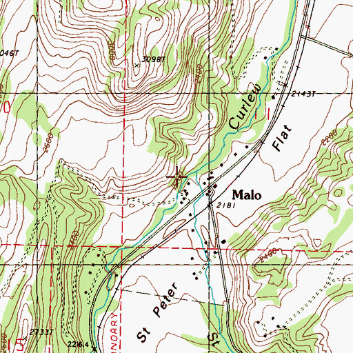 Topographic Map of Saint Peter Creek, WA