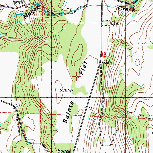 Topographic Map of Saints Flat, WA