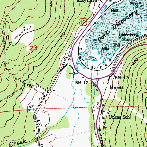Topographic Map of Salmon Creek, WA