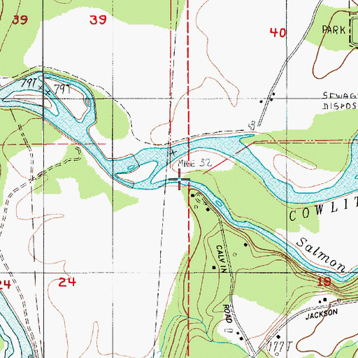 Topographic Map of Salmon Creek, WA