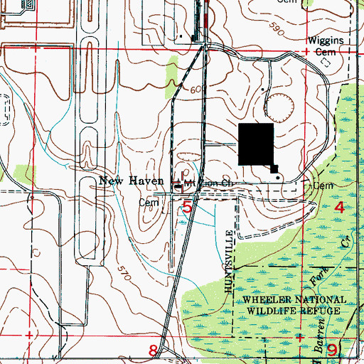 Topographic Map of Mount Zion Primitive Baptist Church, AL