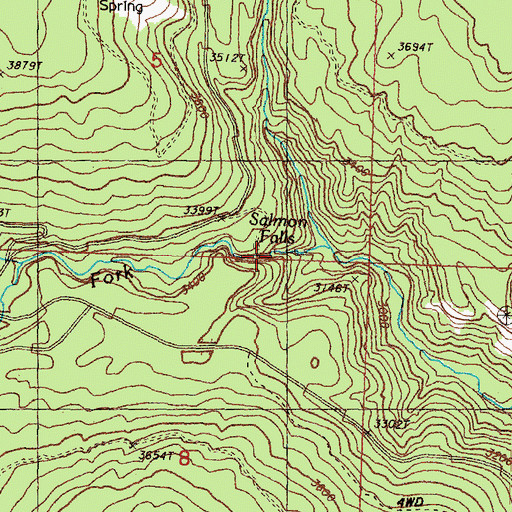 Topographic Map of Salmon Falls, WA