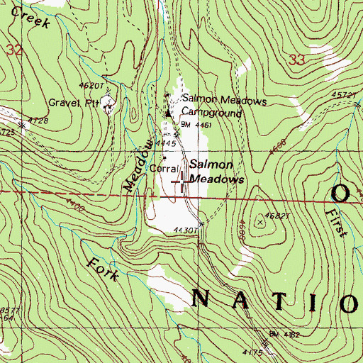 Topographic Map of Salmon Meadows, WA