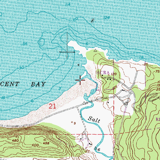 Topographic Map of Salt Creek, WA