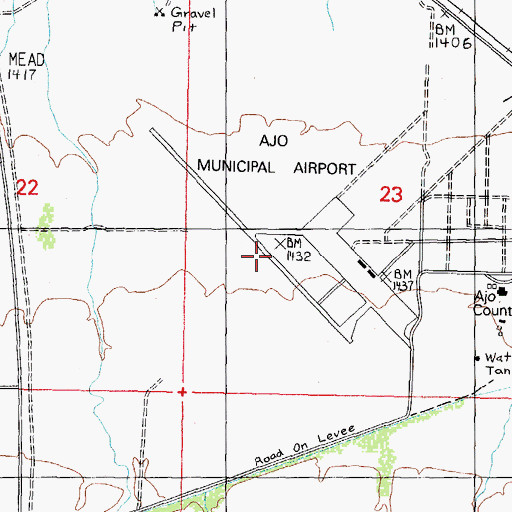 Topographic Map of Eric Marcus Municipal Airport, AZ