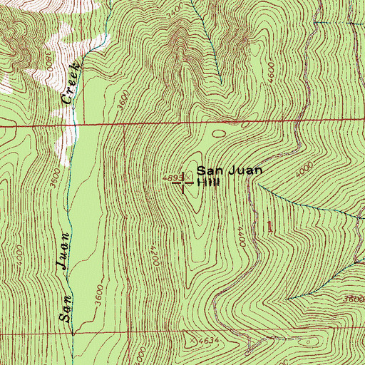 Topographic Map of San Juan Hill, WA
