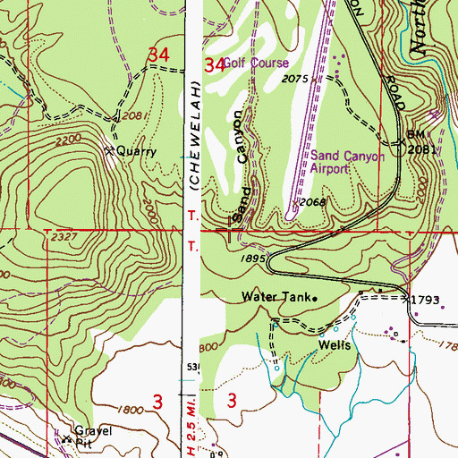 Topographic Map of Sand Canyon, WA